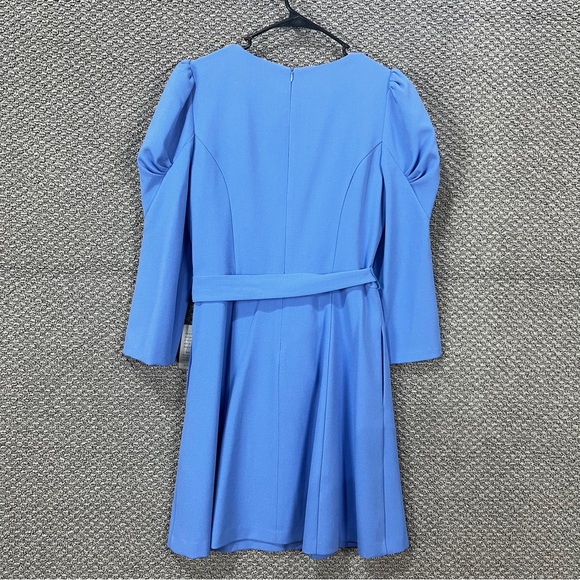 Eliza J Blue Peplum A-Line Dress with Puff Sleeves - Picture 8 of 14